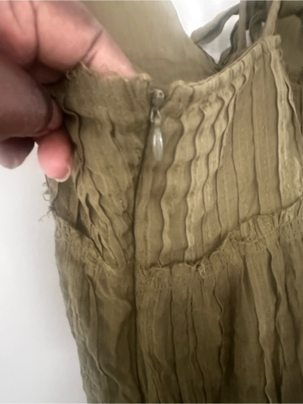 Free People Pintuck Olive Maxidress M - Picture 5 of 9